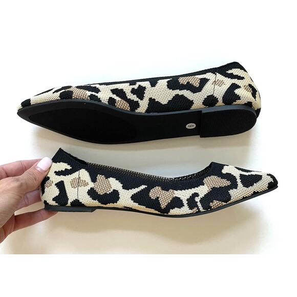 Mia Ballerina Pointed Stretch Flats Animal Print Tan Size 6 NEW - Picture 6 of 8